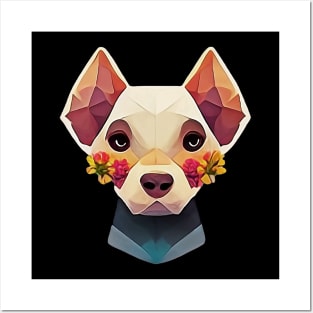 cute geometric dog design Posters and Art